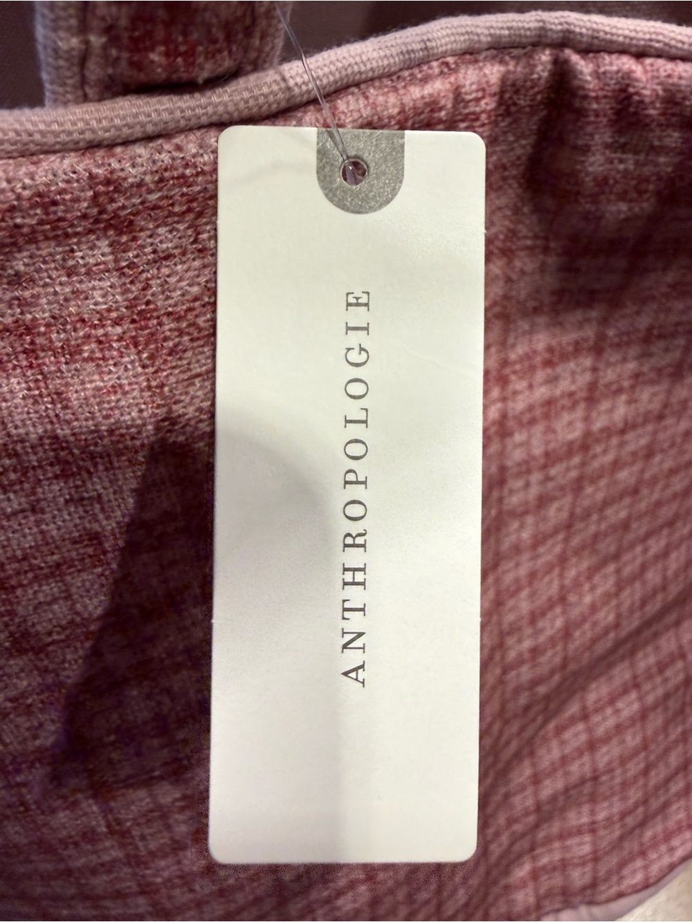 Anthropologie Verity Cotton Basket Bag Dusty Rose Tweed Tote new with tag - Picture 3 of 11